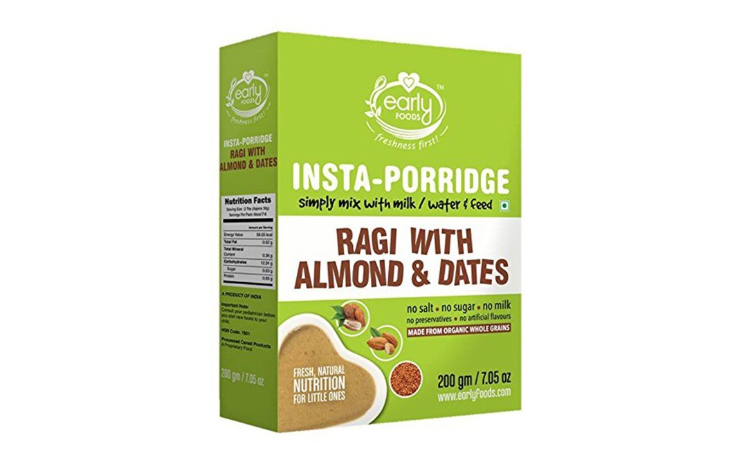 Early Foods Insta-Porridge Ragi with Almonds & Dates   Box  200 grams